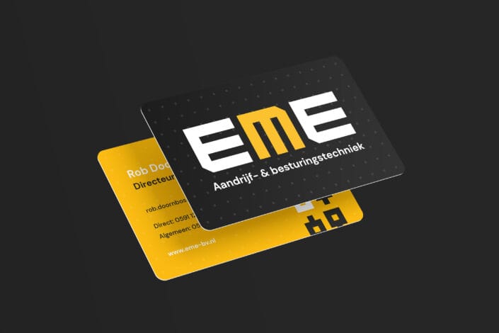 Mockup van visitekaartje ontwerp voor EME 1